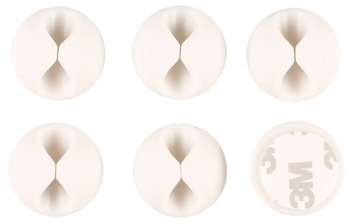 6-pack Kabelhållare Vit
