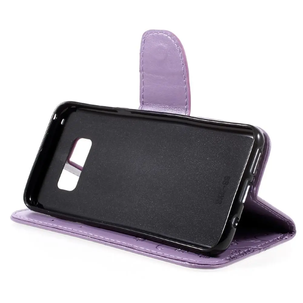 Läderfodral Fjärilar Samsung Galaxy S8 Lila