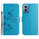 Læderetui Sommerfugle Motorola Moto G04 Blå