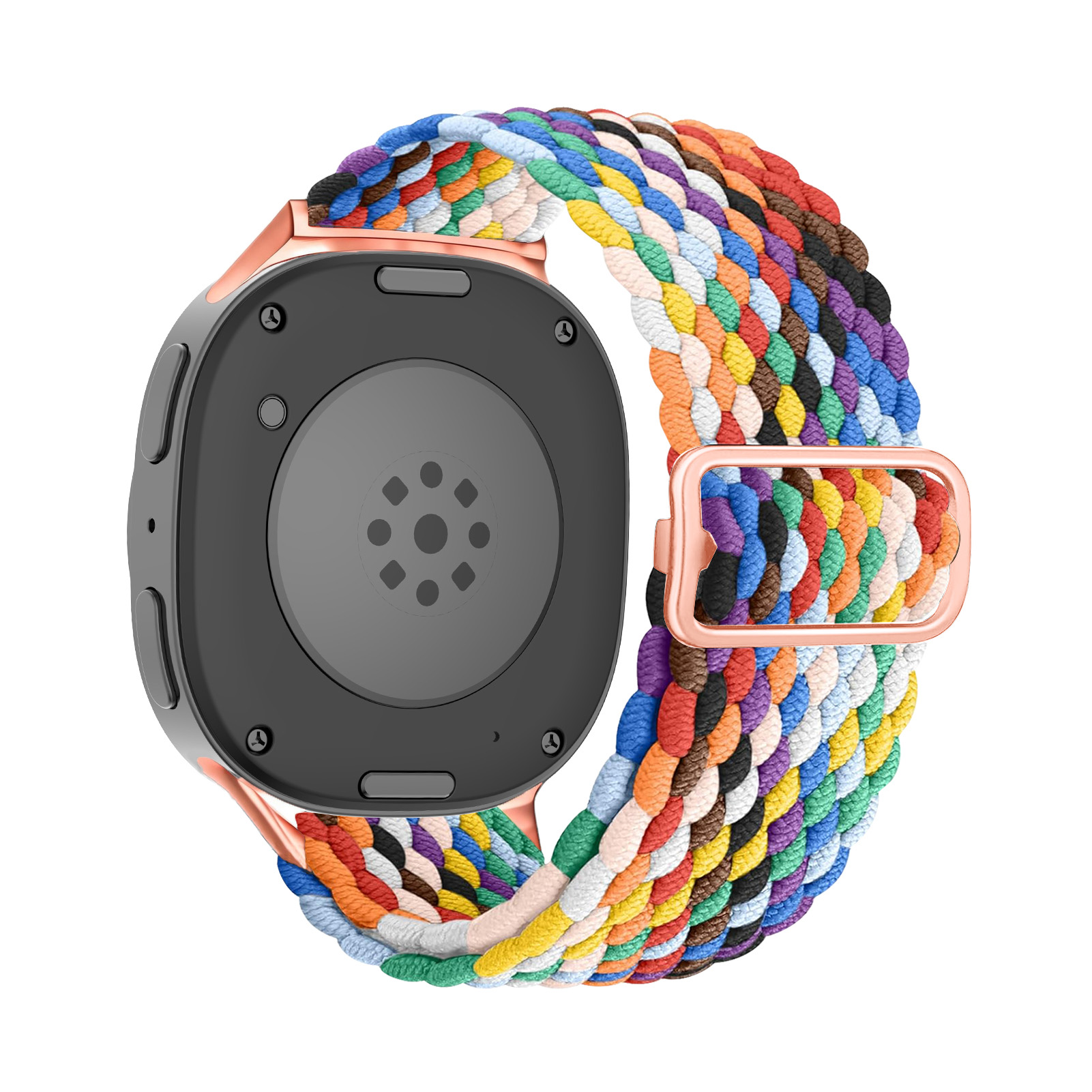 Flätat Elastiskt Nylonarmband Samsung Galaxy Watch 8 44mm Regnbåge