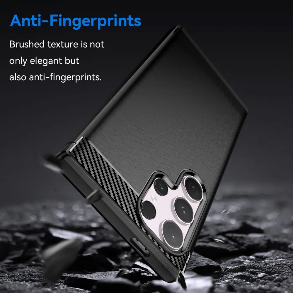 Samsung Galaxy S24 Ultra Skal TPU Brushed Svart