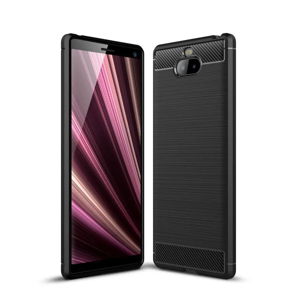 Sony Xperia 10 Plus TPU-cover Brushed, Sort