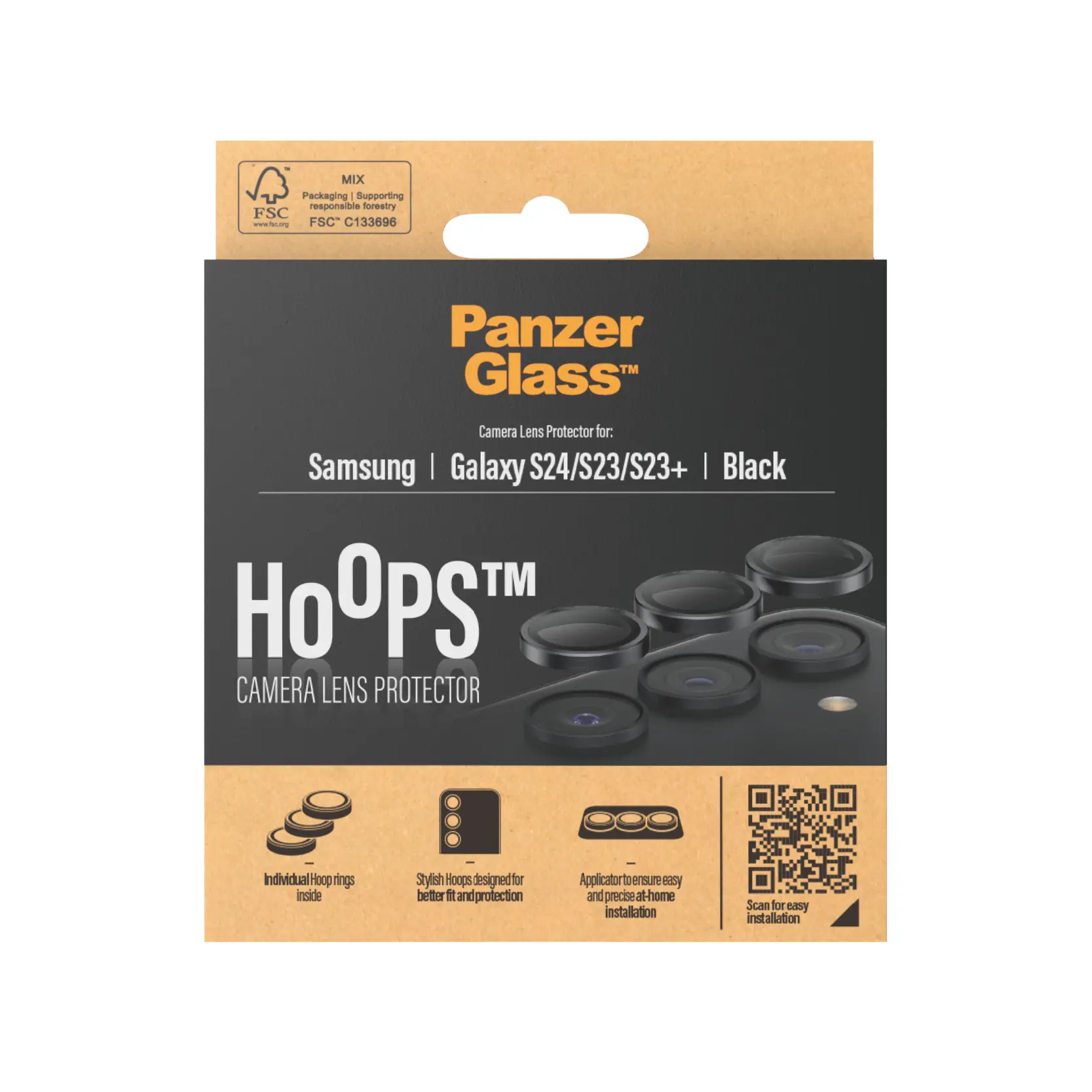 Samsung Galaxy S23 Plus Hoops Camera Lens Protector Svart
