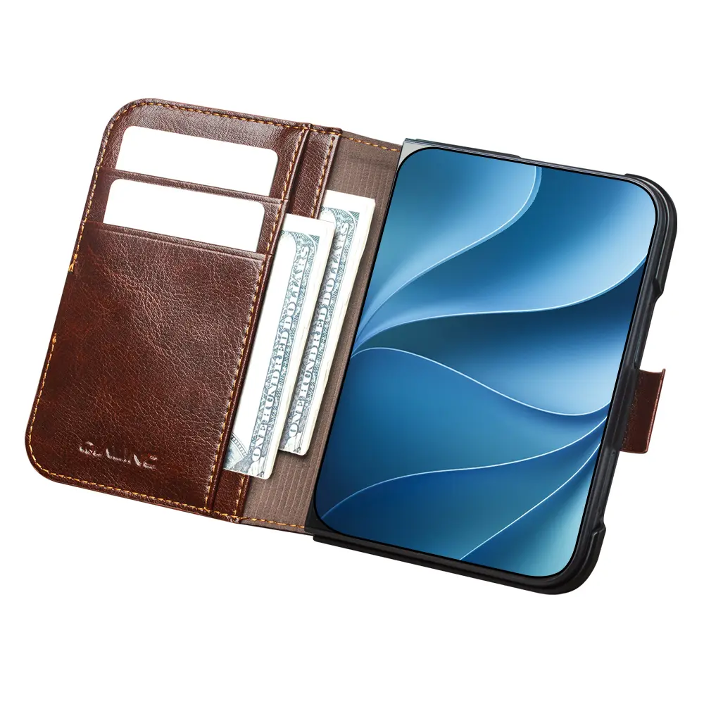 iPhone Ultra Leather Wallet Case Brown