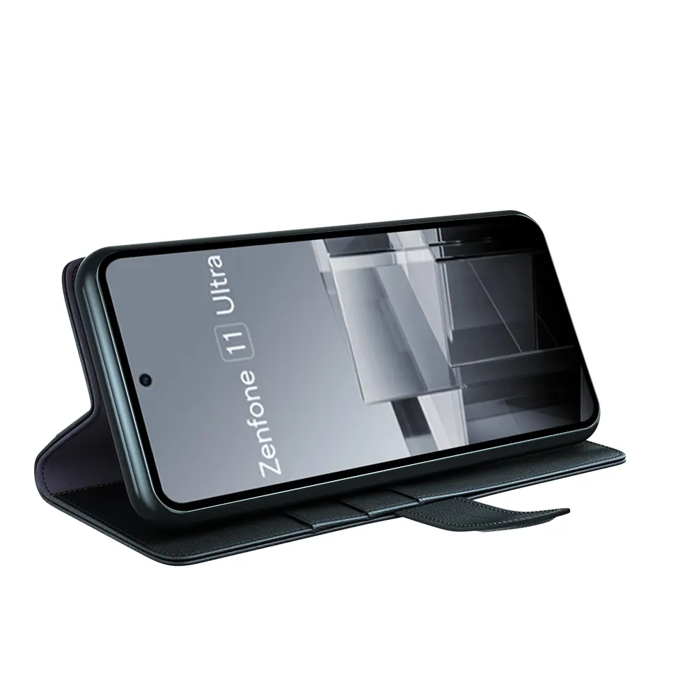 Äkta Läderfodral Asus Zenfone 11 Ultra Svart