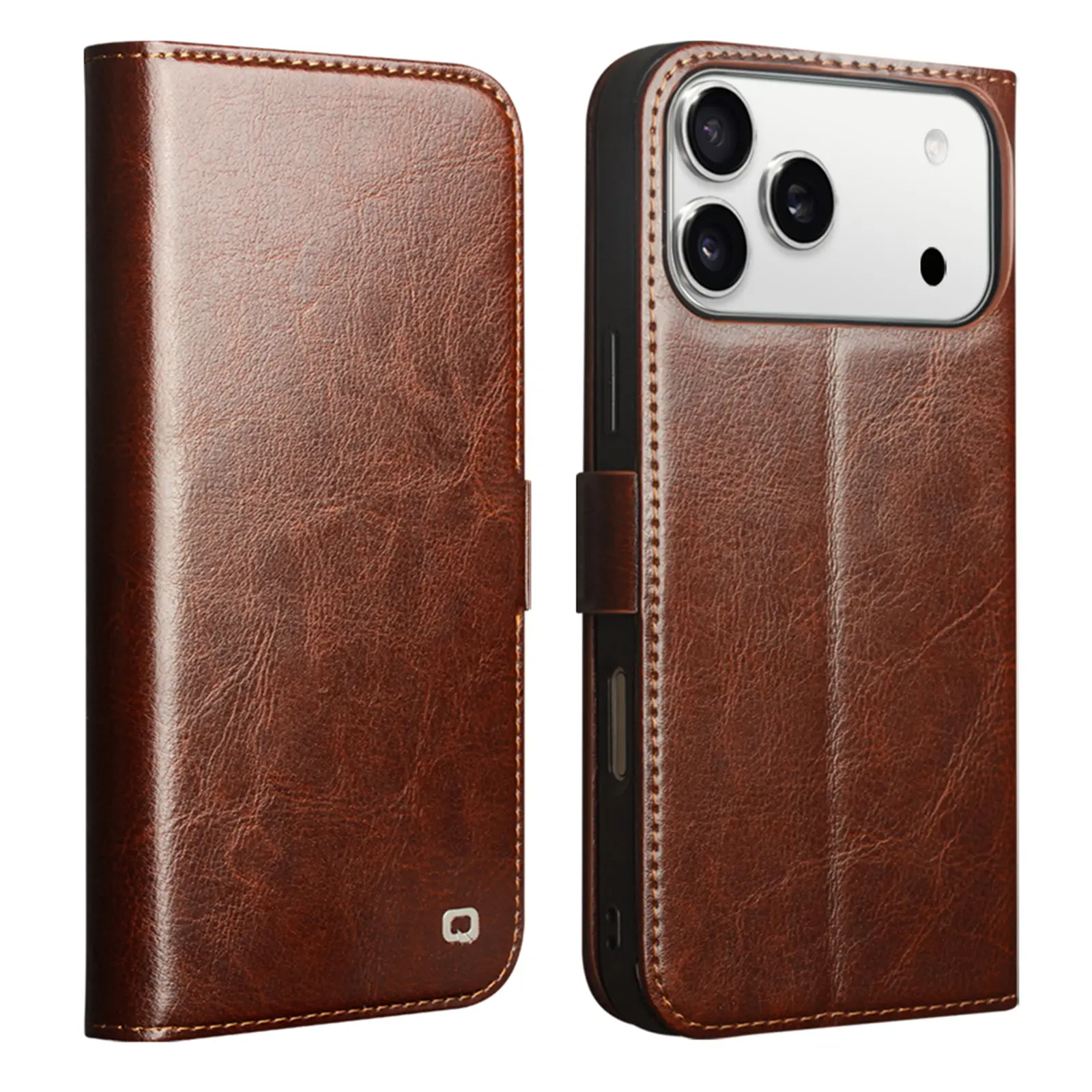 iPhone 18 Pro Leather Wallet Case Brown