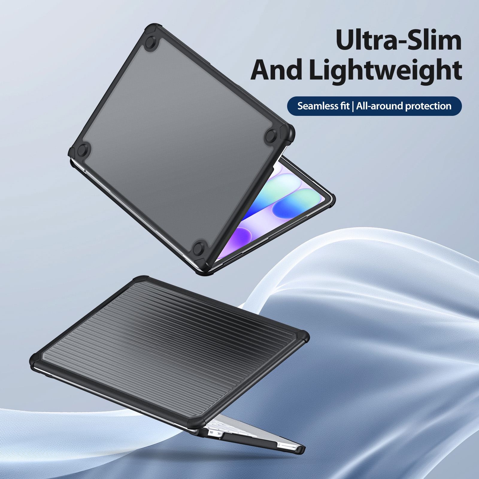 Räfflat hybridskal Apple MacBook Neo 13 2026 Matt svart