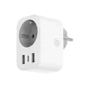 Smart Home WiFi vægadapter med stikkontakt 20W Hvid