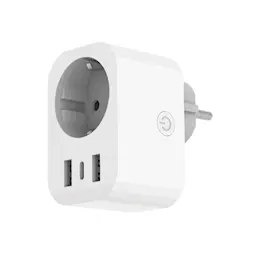 Smart WiFi vægadapter med stikkontakt 20W, Hvid
