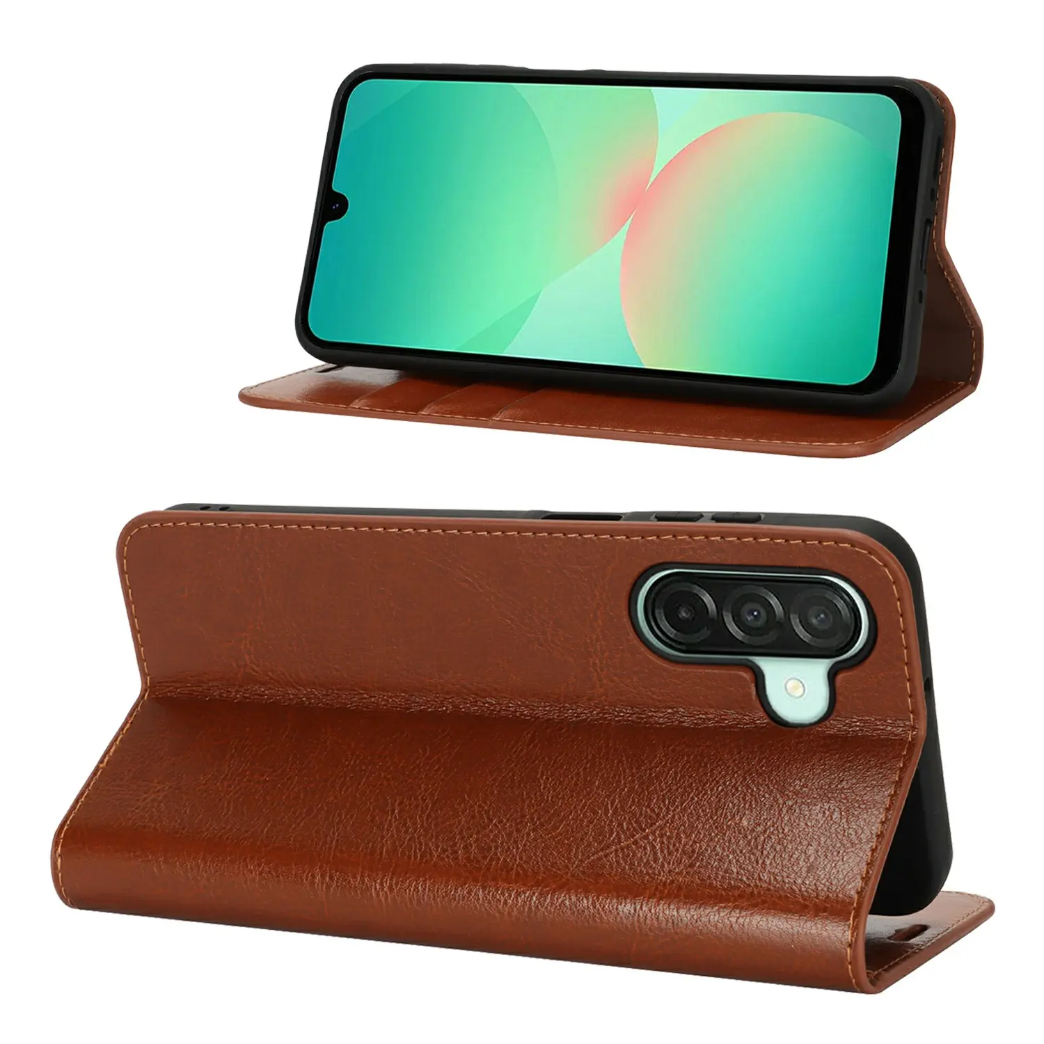 Mobilfodral Äkta Läder Samsung Galaxy A27 Brun