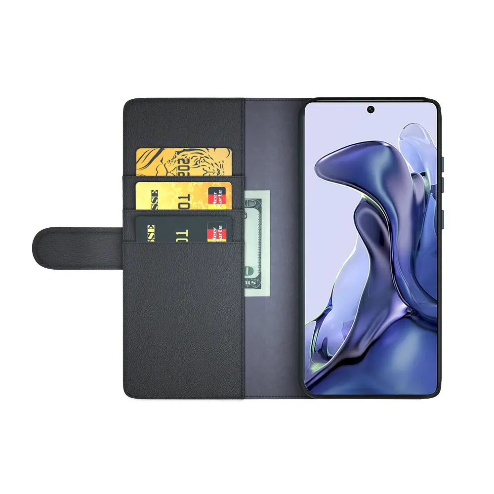 Äkta Läderfodral Xiaomi 11T/11T Pro Svart