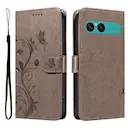 Læderetui Sommerfugle Sony Xperia 10 VII Grå