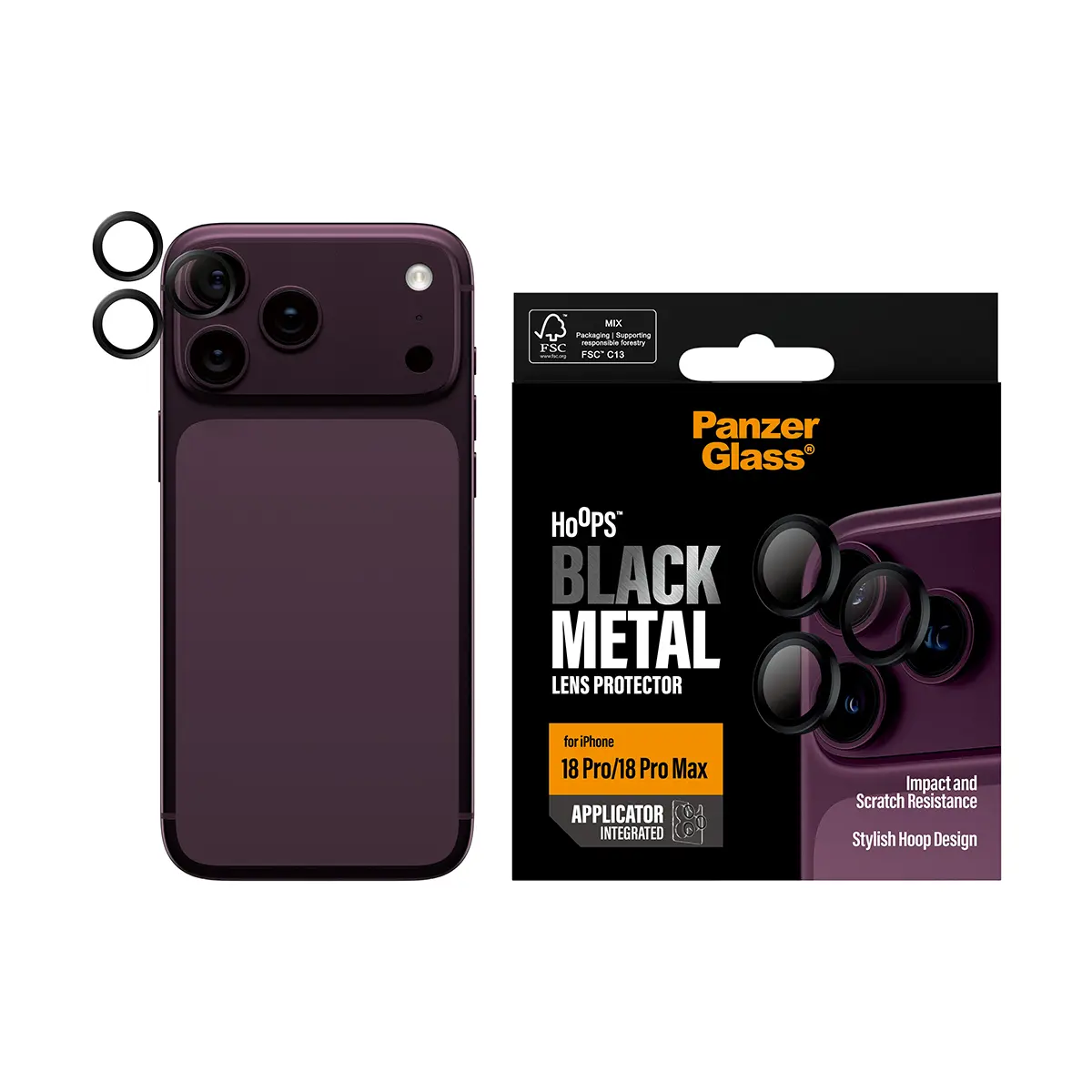 iPhone 18 Pro Max Hoops Camera Lens Protector Svart