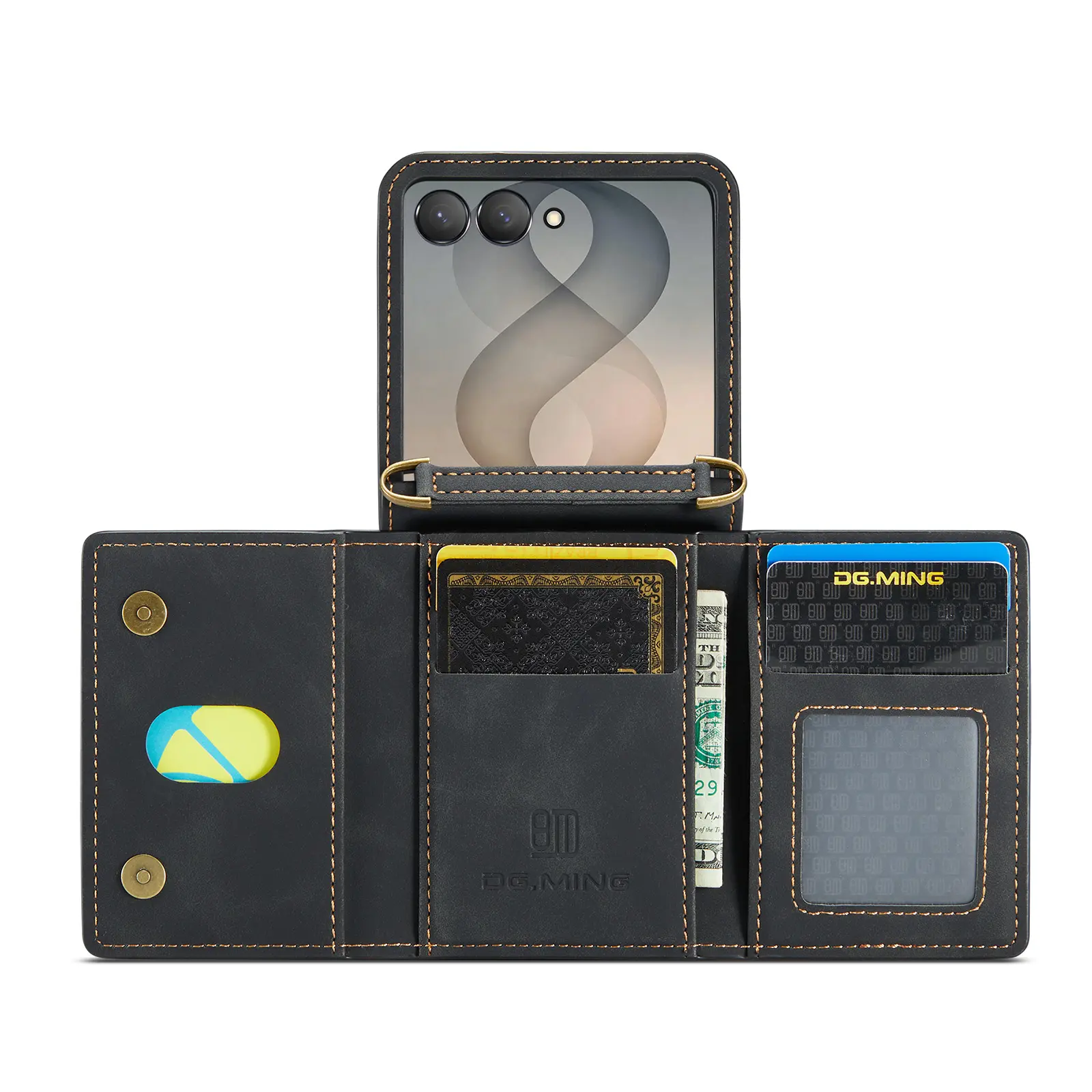 Magnetic Card Slot Case Samsung Galaxy Z Flip 8 Black