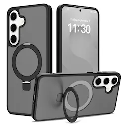 Samsung Galaxy S25 FE Magnetic hybriddeksel med stativfunksjon, Svart