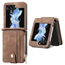 Zipper Multi-Slot Mobiltaske Samsung Galaxy Z Flip 5 Brun