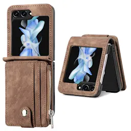 Mobilveske Multi-slot Zipper Samsung Galaxy Z Flip 6 Brun