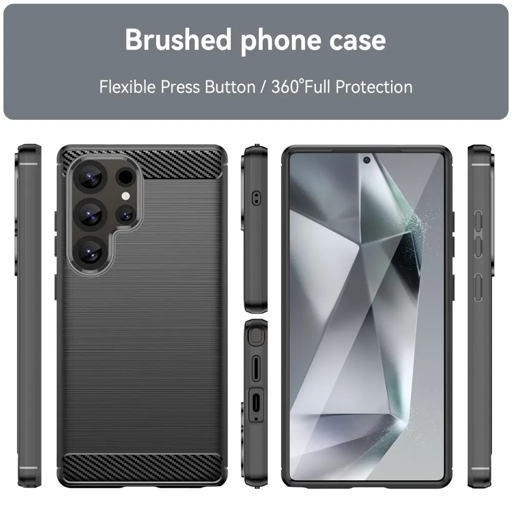 Samsung Galaxy S25 Ultra Skal TPU Brushed Svart