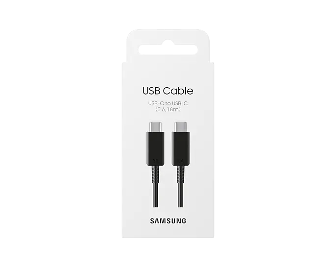 5A USB-C -> USB-C Kabel 1.8m svart