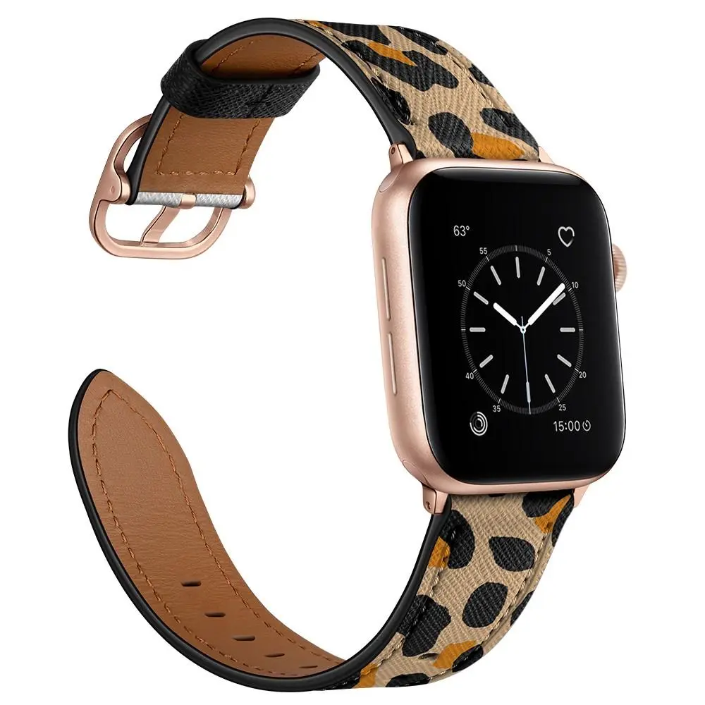 Läderarmband Apple Watch Series 11 46mm Leopard