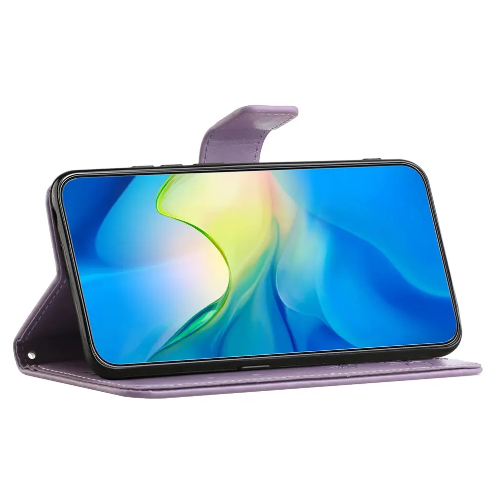 Läderfodral Fjärilar Samsung Galaxy A05s Lila
