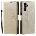 Nahkakotelo Mandala Samsung Galaxy A36 kulta