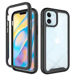 iPhone 12 Mini Iskunkestävä suojakuori suojareunuksella, Musta