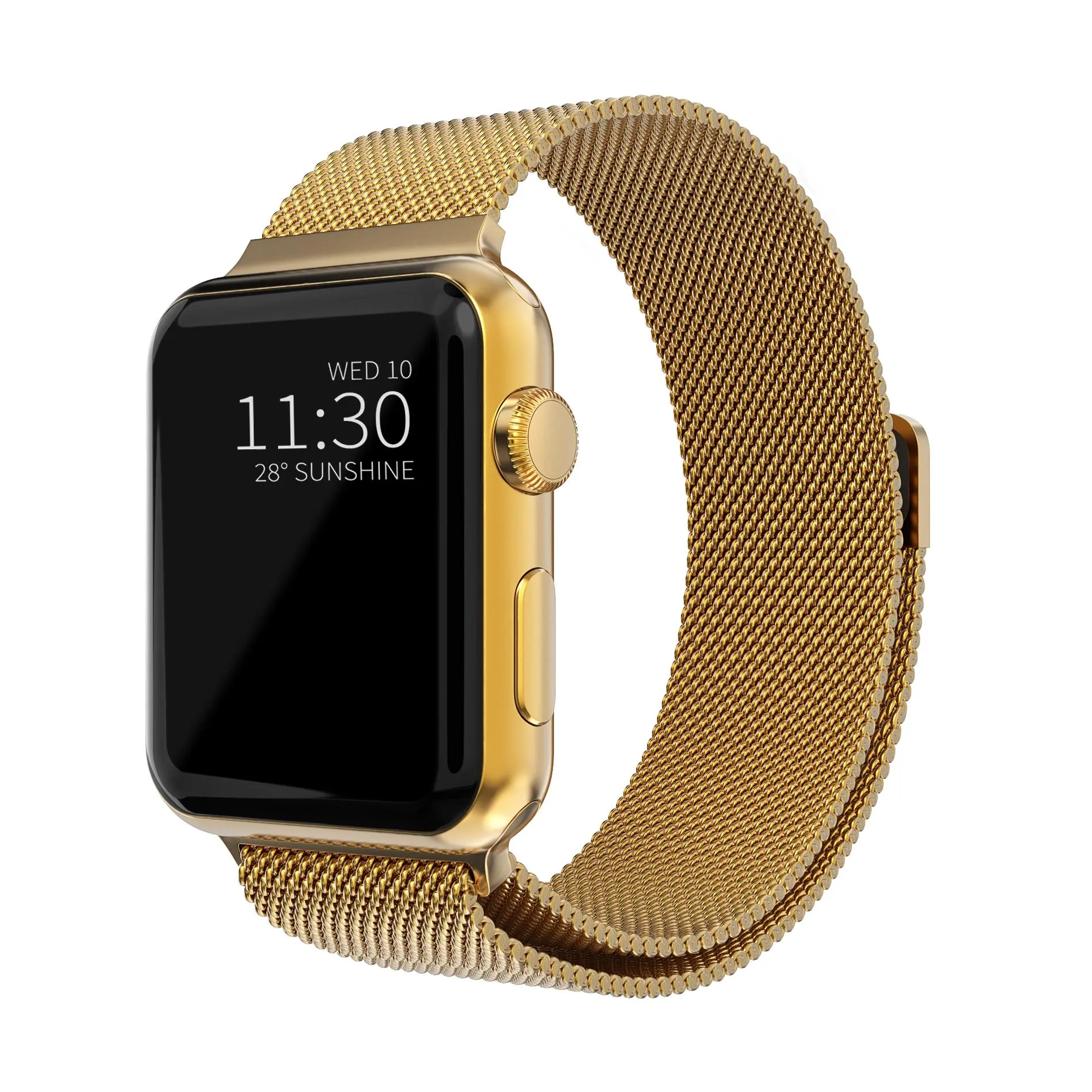Armbånd Milanese Loop Apple Watch SE 3 44mm Guld