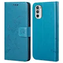 Læderetui Sommerfugle Motorola Moto E32 Blå