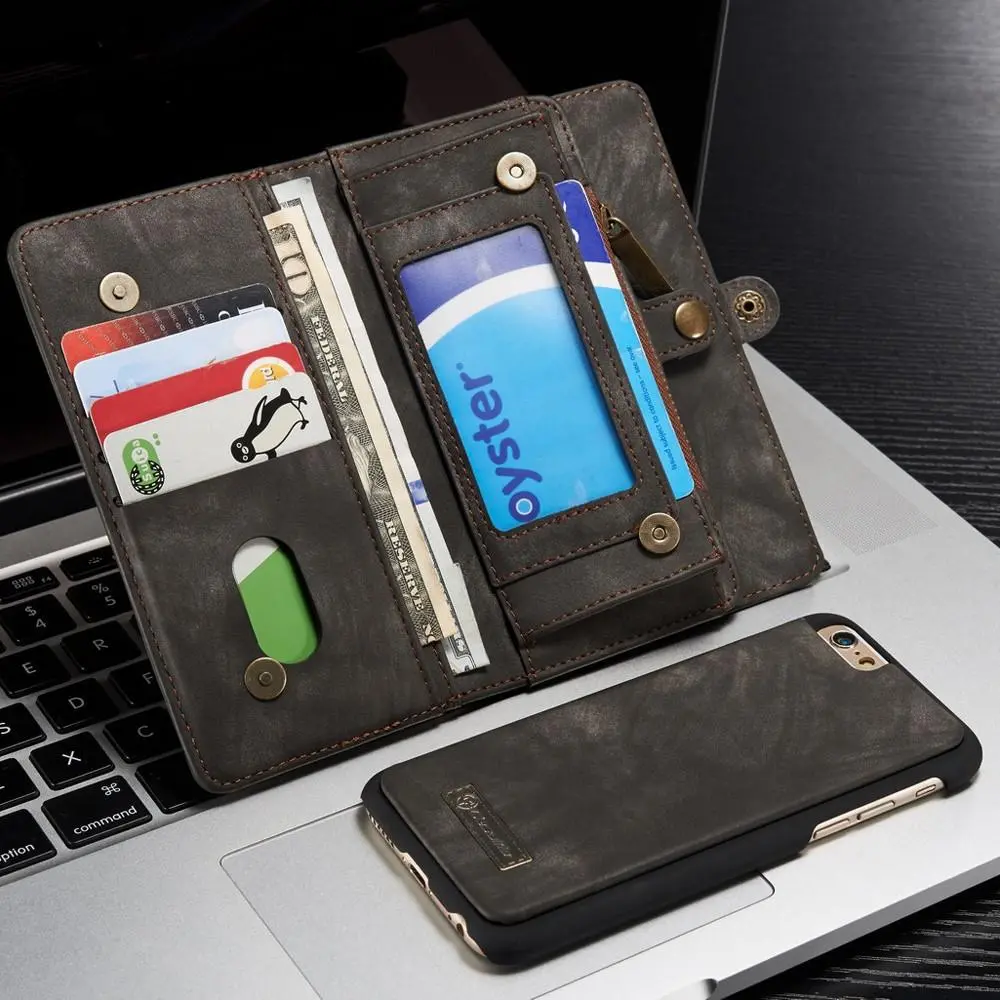 Multi-slot Plånboksfodral iPhone 6/6S Grå