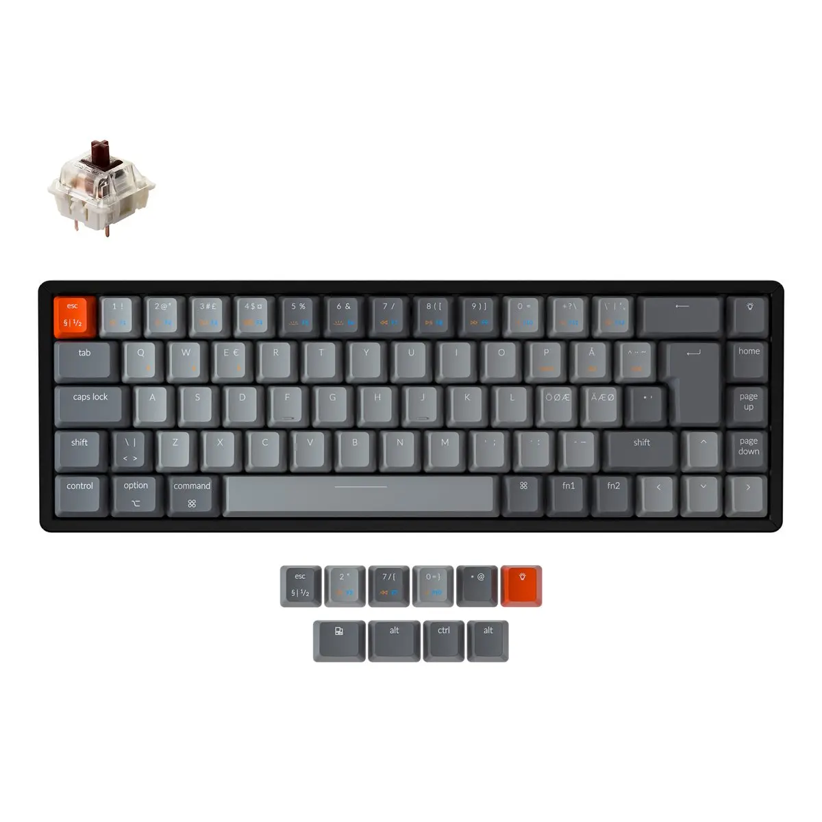 K6 RGB Trådløst gamingtastatur Hot Swap Gateron, Brown