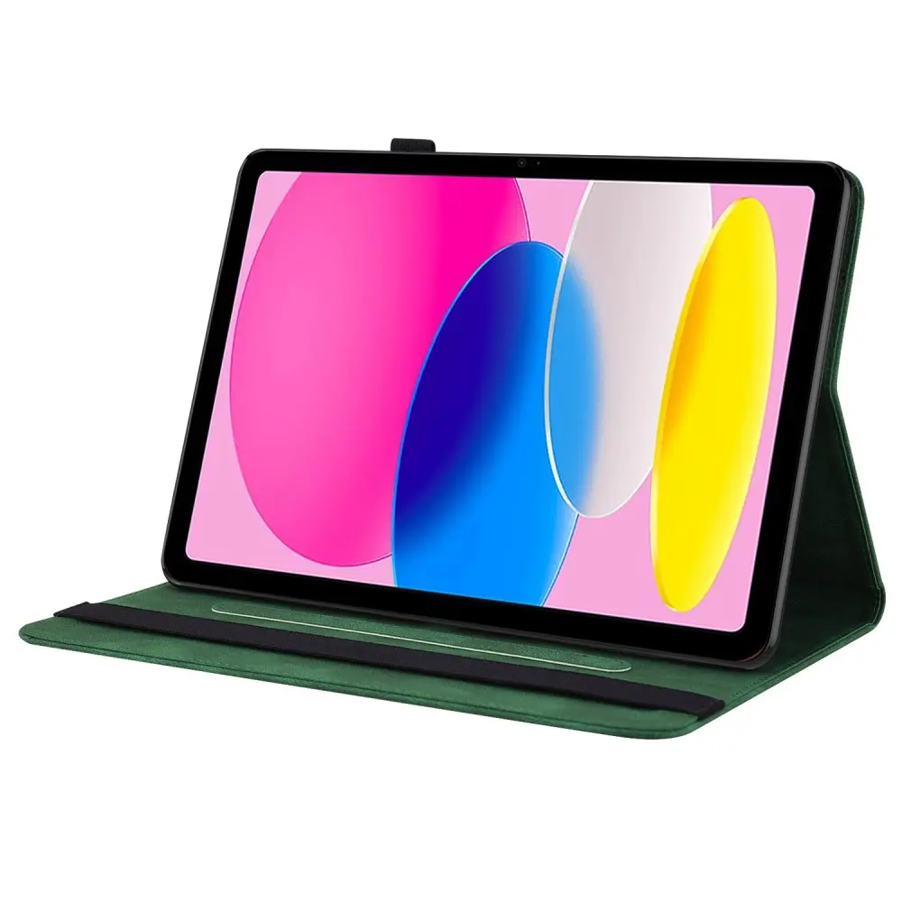 Läderfodral Fjärilar Apple iPad 11 11th Gen (2025) Grön