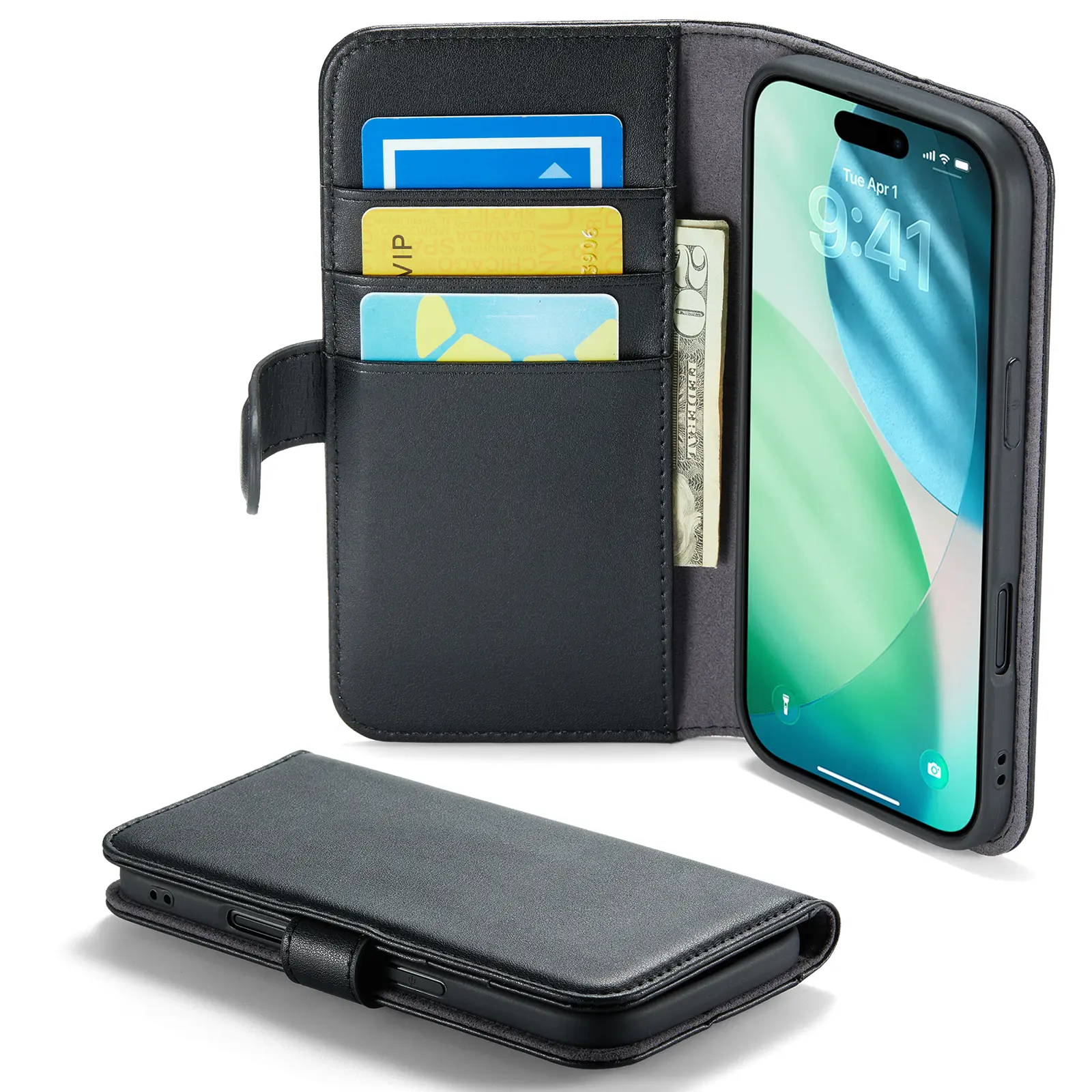 Aito Nahkakotelo iPhone Air Musta