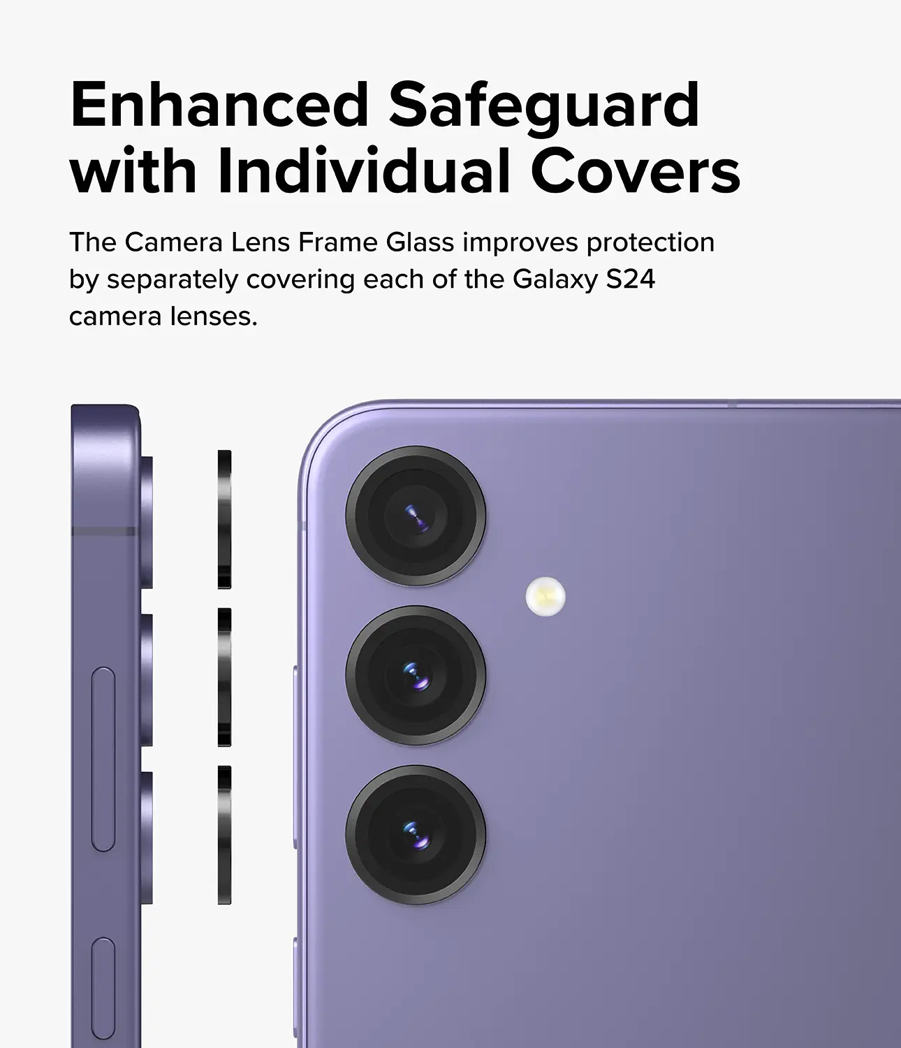Camera Lens Frame Glass Samsung Galaxy S24 Svart
