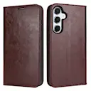 Mobiltaske Ægte Læder Samsung Galaxy S24 FE Mørkebrun