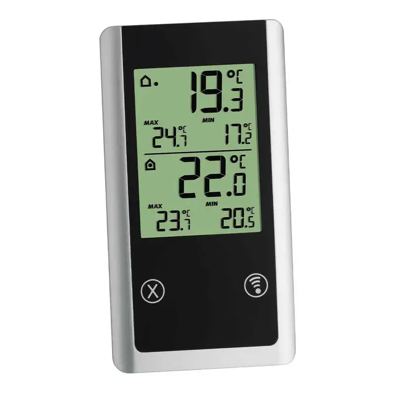Trådløst inde-/udetermometer, Sort