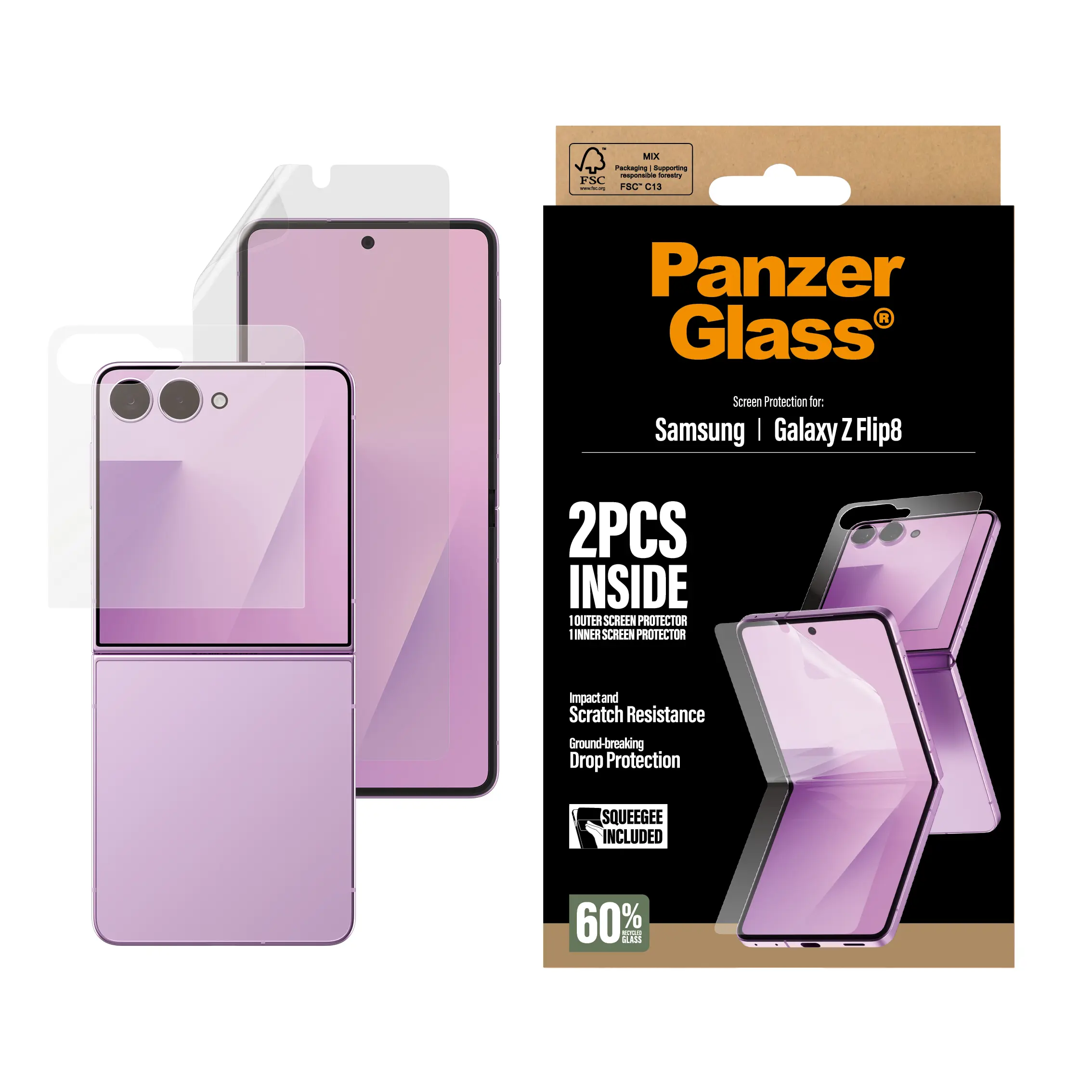 Samsung Galaxy Z Flip 8 Skjermbeskytter Innside+Utside