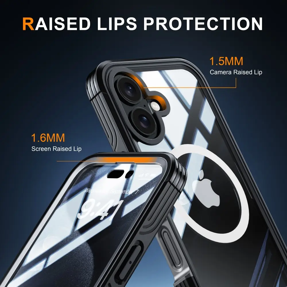 Premium Full Protection Case iPhone 16 Plus Svart