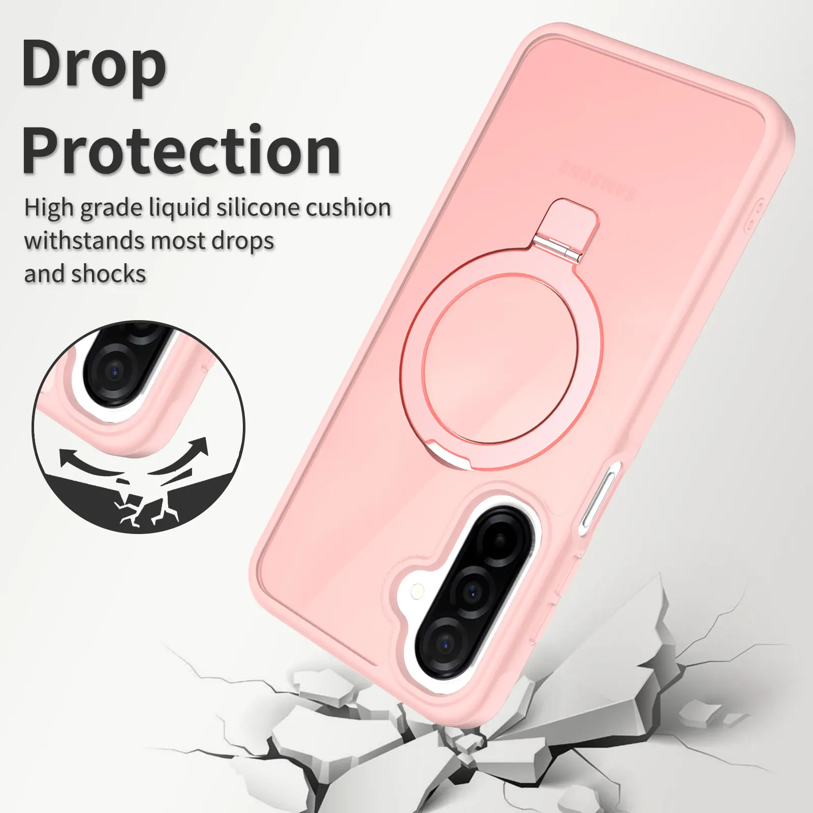 Hybridskal Magnetic Ring Samsung Galaxy A26 Rosa