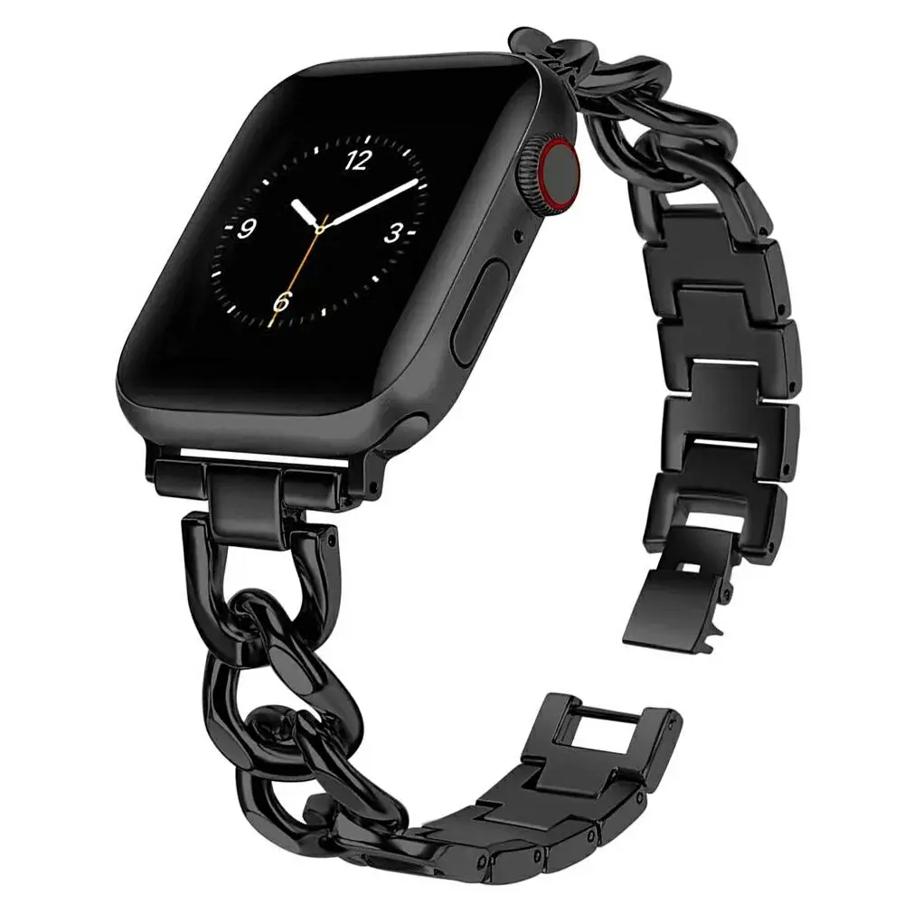Apple Watch Series 8 41mm Lyxigt kedjearmband i metall, Svart