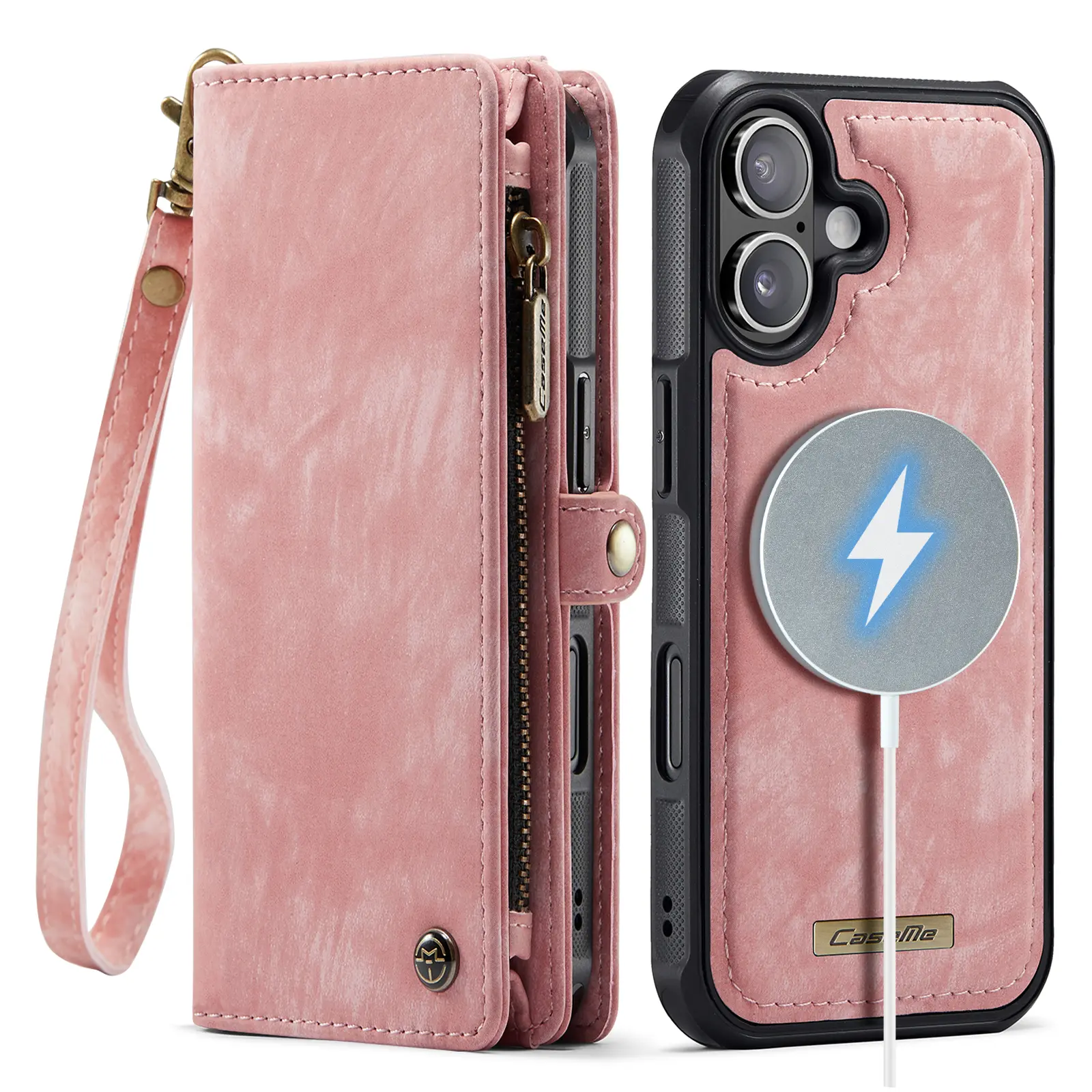 Multi-slot Plånboksfodral iPhone 17 Rosa
