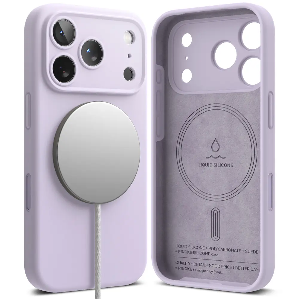 Silicone Magnetic Case iPhone 17 Pro Max Light Purple