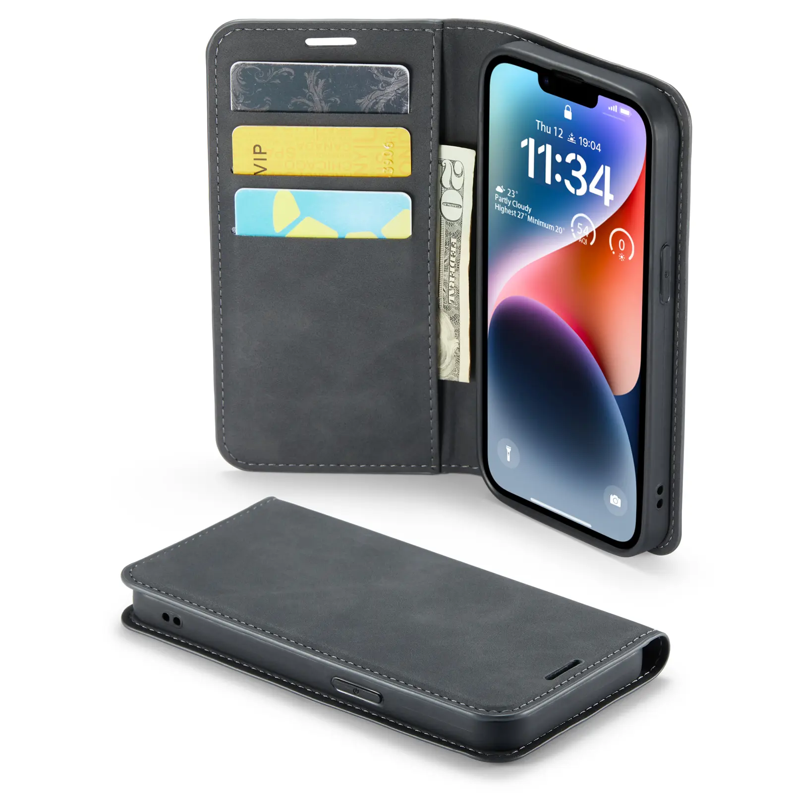 iPhone 13 Slim Mobiltaske Sort