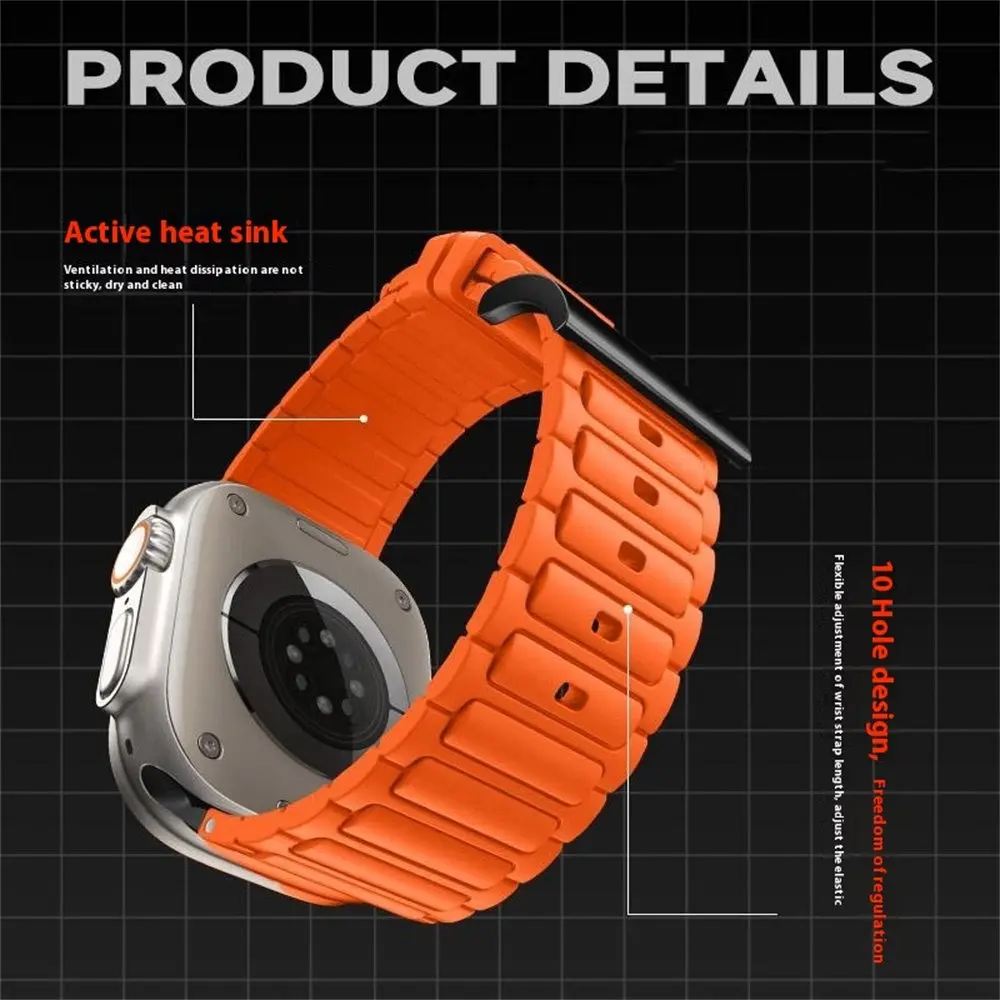 Tough Silicone Strap Apple Watch Series 12 47mm Gul
