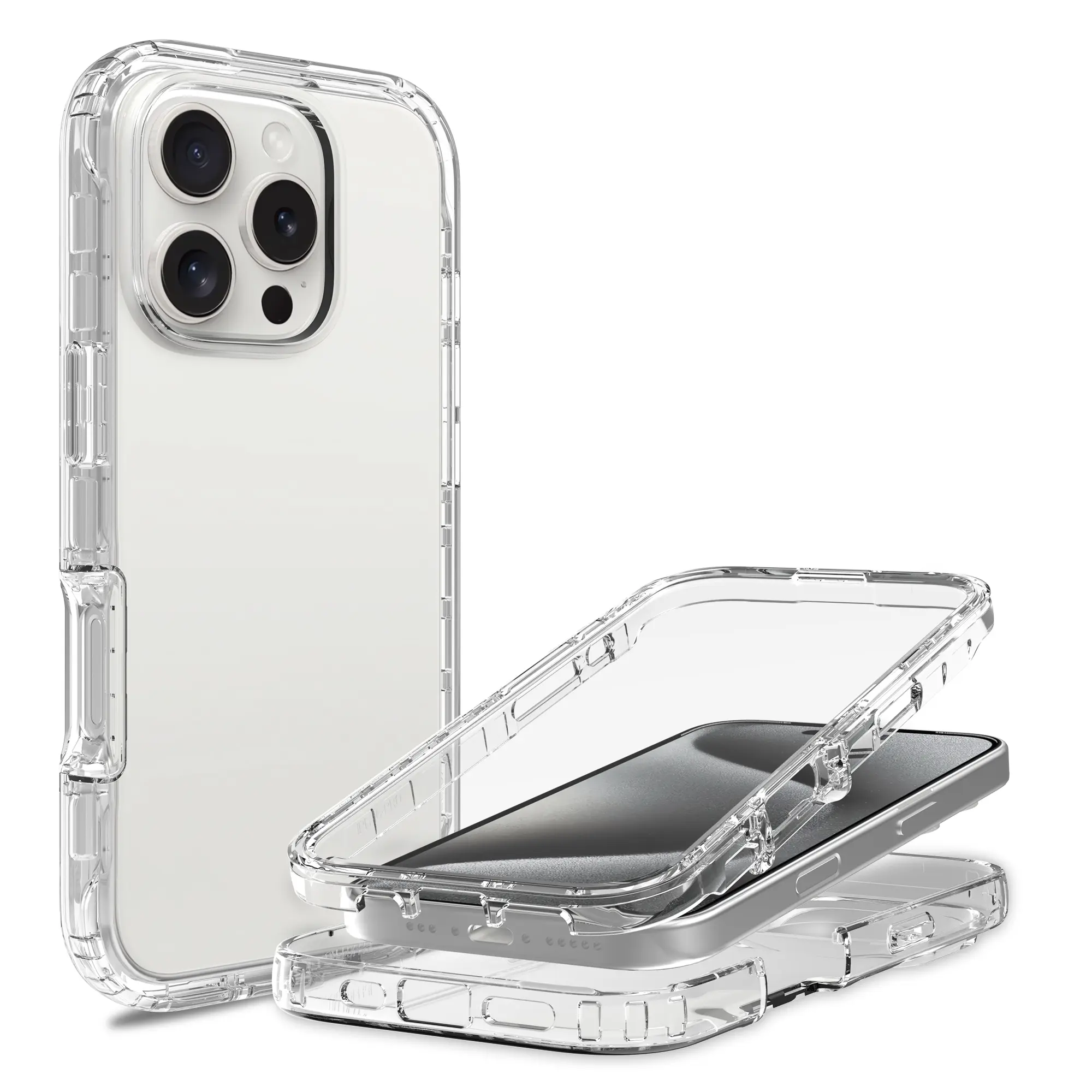 iPhone 16 Pro Mobilcover med beskyttelsesramme, Gennemsigtig