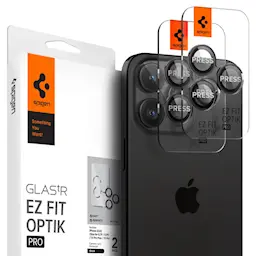 iPhone 15 Pro EZ Fit linsebeskytter (2-pak), Sort