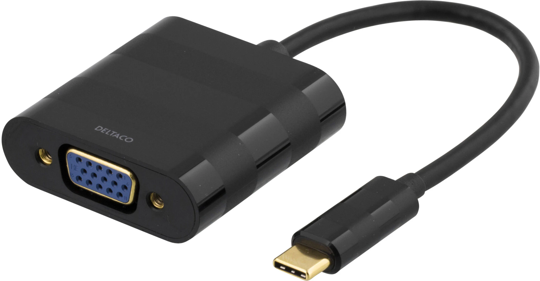Deltaco VGA-adapter USB-C til VGA svart