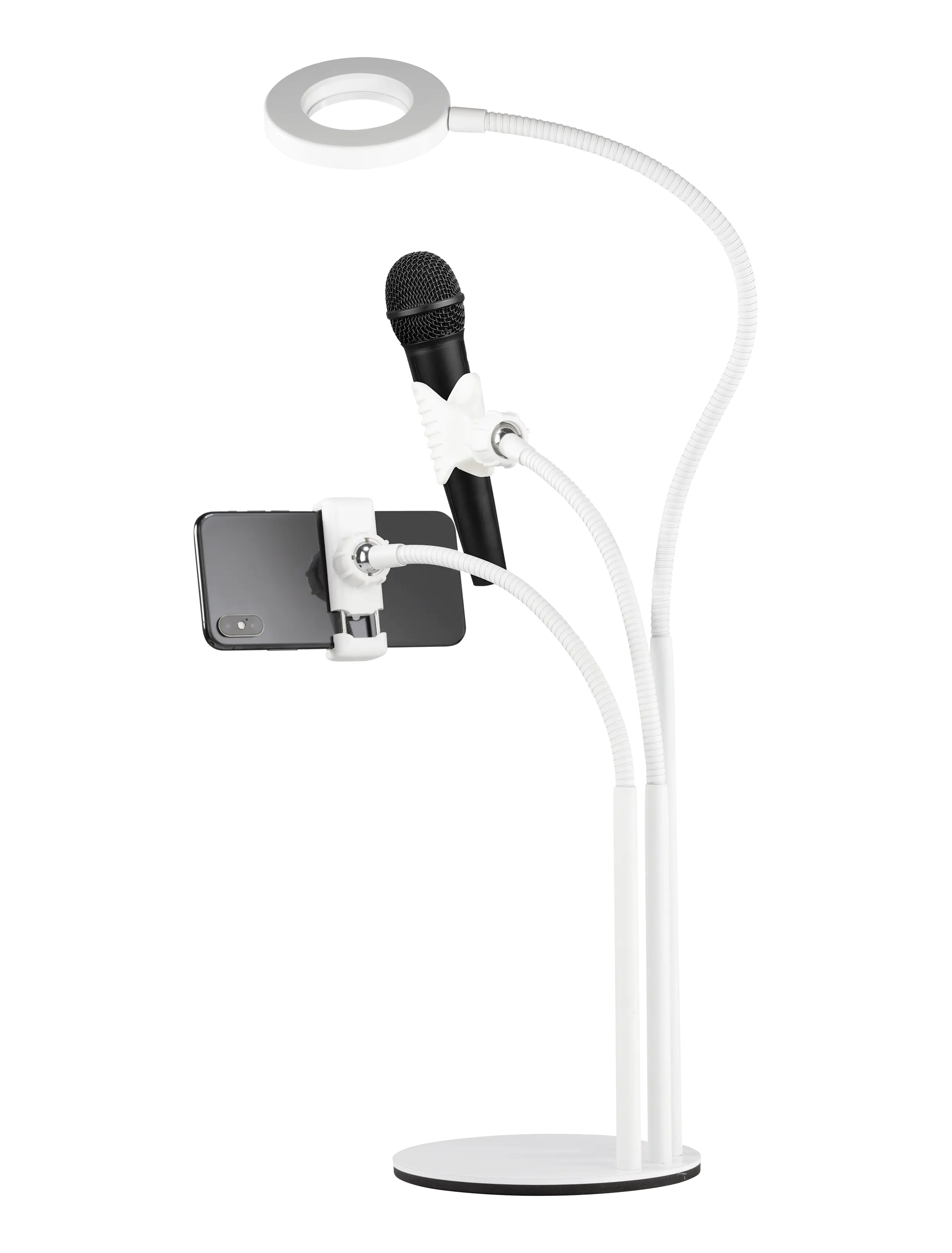 3-in-1 selfie-rengasvalo pidikkeellä, Valkoinen