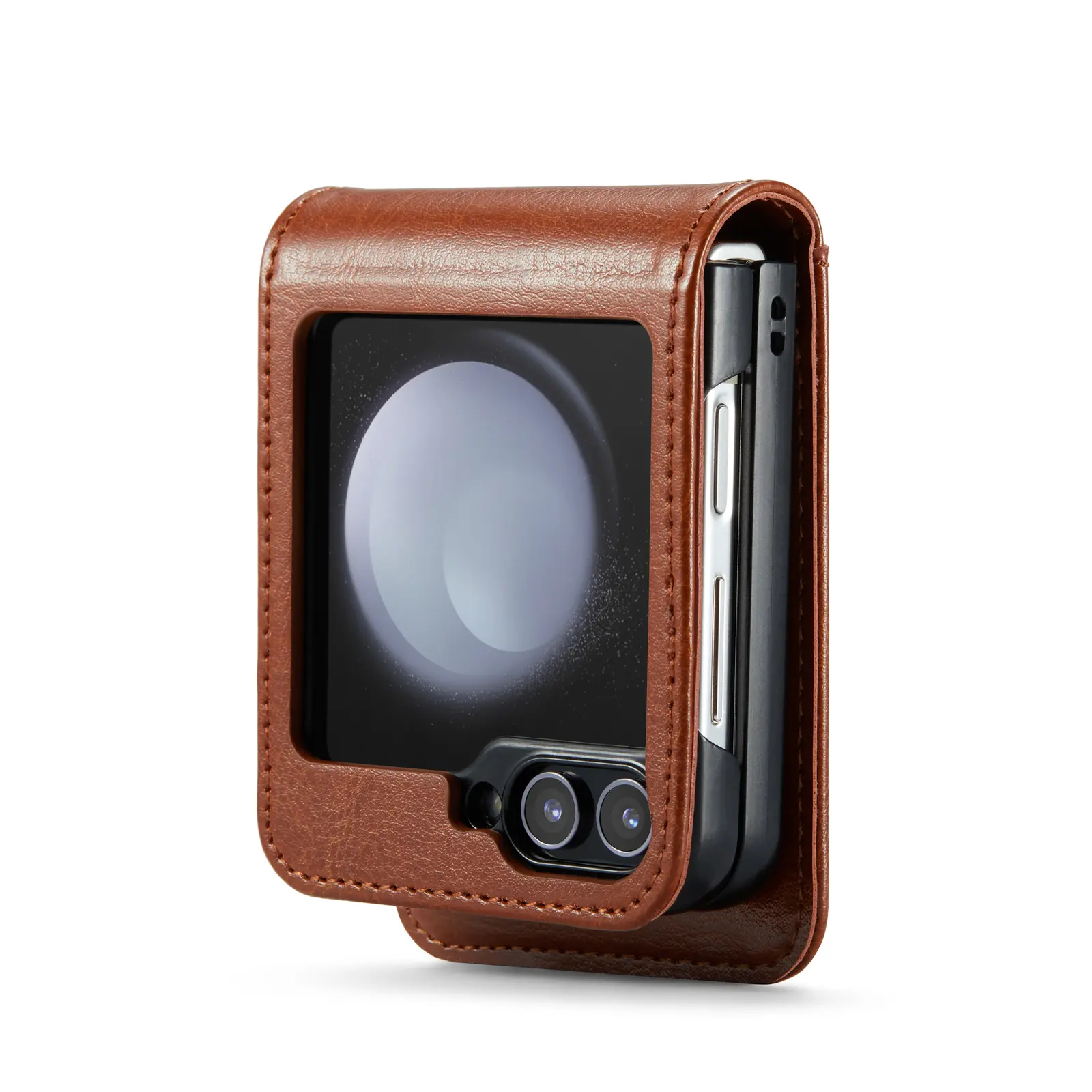 Äkta Läderfodral Samsung Galaxy Z Flip 7 FE Cognac