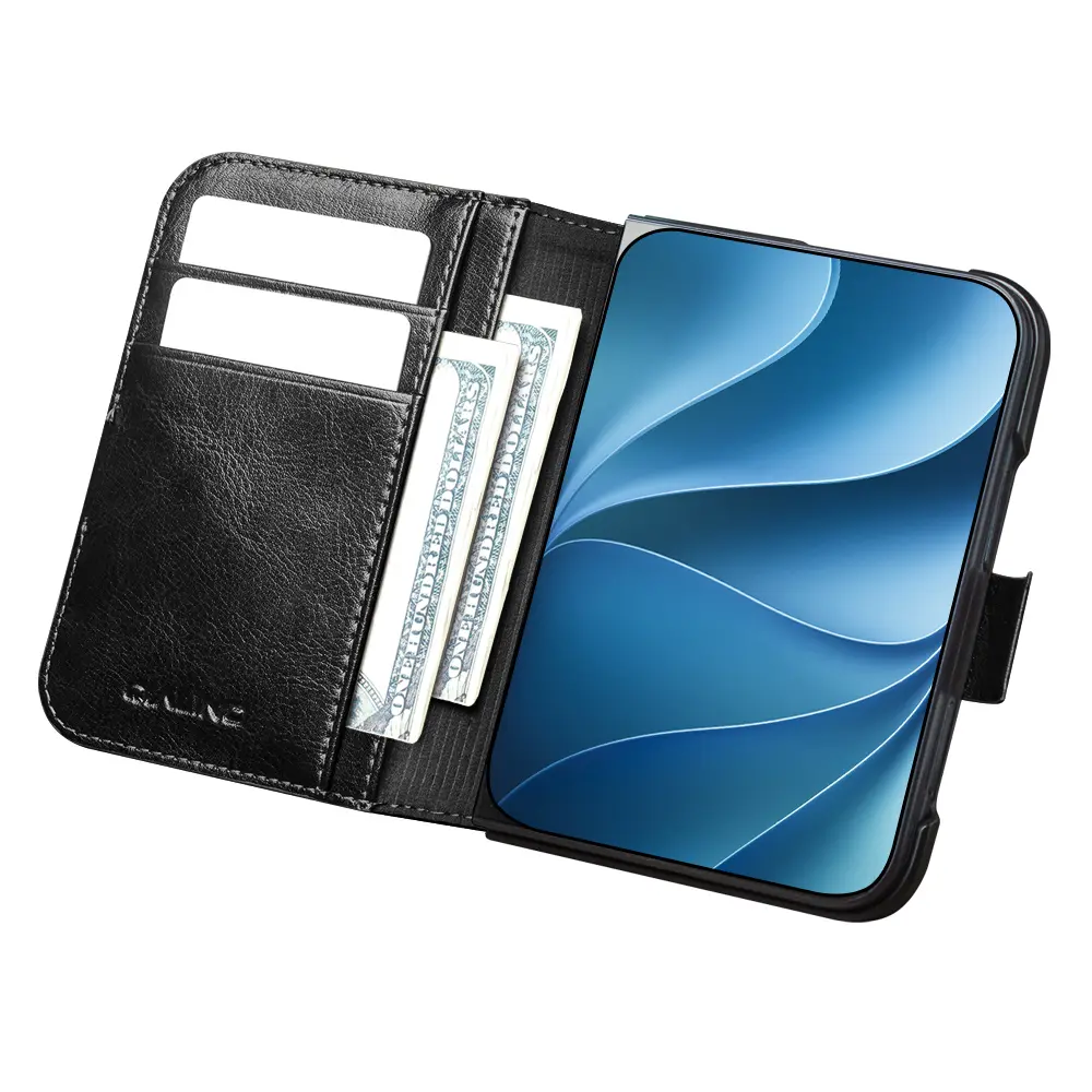iPhone Ultra Leather Wallet Case Black